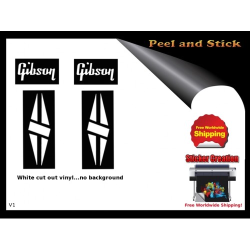 Adesivo Logo Chitarra Gibson Spessore 0,1 Mm Autoadesivo Oro